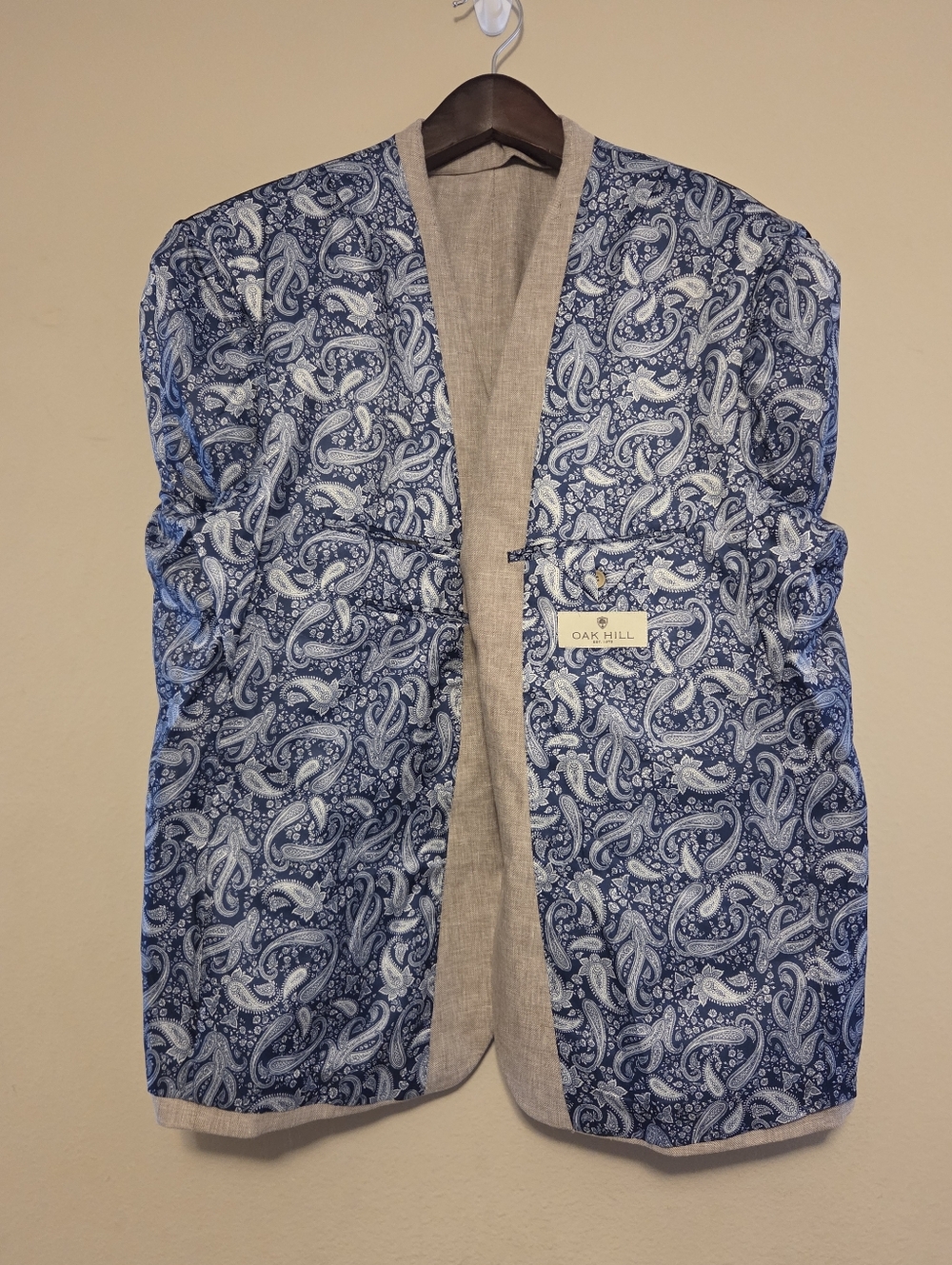 Oak Hill Sport Coat Blazer 2XL 50R/52R Linen Rayon Tan - Picture 5 of 14